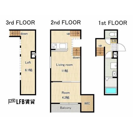 LFB APARTMENT（常盤町B）の物件間取画像